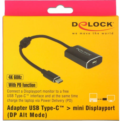 Delock USB-C (männlich) > Mini Display Port (weiblich) mit PD-Funktionsadapter (dunkelgrau, 0,2 Meter)