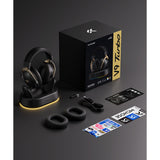 Mchose v9 turbo+ magnetic wireless over-ear gaming headset (zwart, nintendo switch, playstation 4, playstation 5, mobiel, pc, 2.4g bluetooth usb)