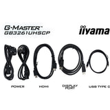 Iiyama g-master red eagle gb3261uhscp-b1 31.5 4k uhd gaming monitor (zwart (mat), 144 hz, hdmi, displayport, usb-c, audio, amd freesync )