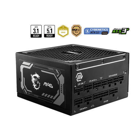 MSI Mag A1250GL PCIe5 Modulares 1250-Watt-Netzteil (schwarz, 1x 12V-2x6, 4x PCIe)