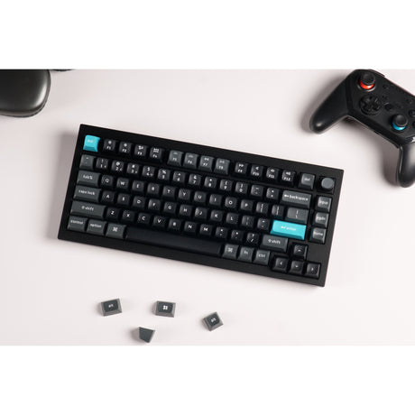 Keychron Q1 Ultra-M4 8K kabellose, benutzerdefinierte mechanische Tastatur (schwarz, US-Layout (QWERTY), Seidenpom-Banane, 75 %, RGB, Hot-Swap, 8 K, 2,4 GHz | Bluetooth 5.2 | USB-C)