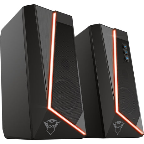 Trust GXT 609 Zoxa RGB-beleuchtetes Lautsprecherset PC-Lautsprecher (schwarz, RGB-LED)