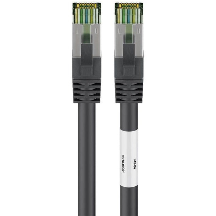 Goobay Netzwerkkabel Kat.8.1 s FTP (schwarz, 0,5 Meter)
