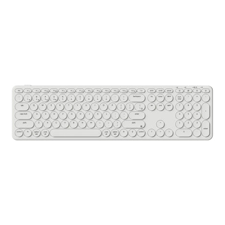 Keychron b5 pro-k8 Tastatur (weiß, US-Layout (QWERTY), Scherenschalter, 100 %, ABS-Tastenkappen, 2,4 GHz Bluetooth USB)