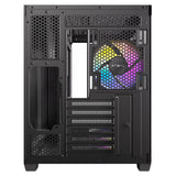 Antec cx800 Wood Argb Midi-Tower-Gehäuse (schwarze Holzfarbe | 1x USB-A | 1x USB-C | gehärtetes Glas)