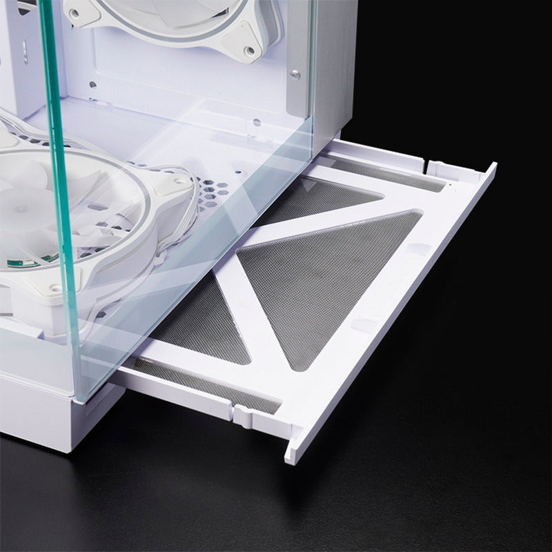 Chieftec Visio Midi Tower Gehäuse (weiß | 2x USB-A | 1x USB-C | RGB | gehärtetes Glas)