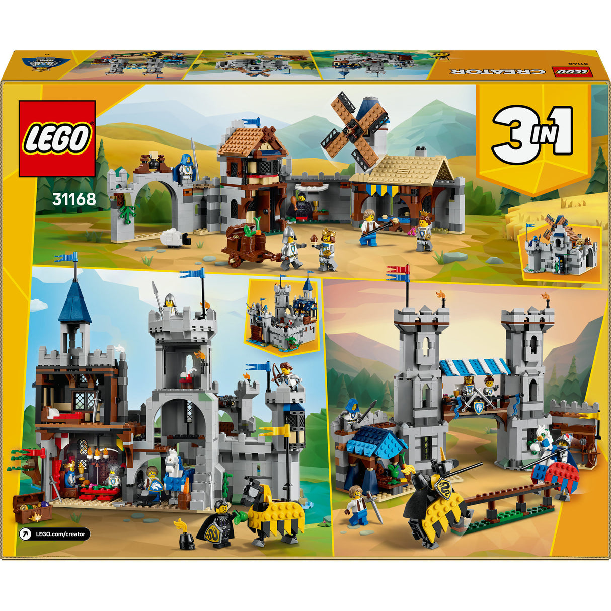 Lego® creator 3in1 medieval castle with knights on horseback - 31168