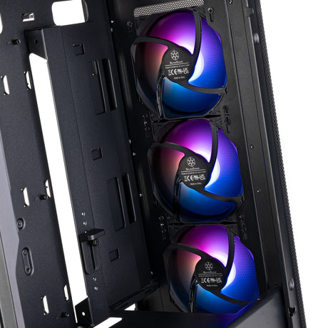 Silverstone Fara 514x Midi Tower Gehäuse (schwarz | 2x USB-A | 1x USB-C | RGB | gehärtetes Glas)