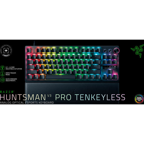 Razer Huntsman V3 Pro TKL RGB mechanische Gaming-Tastatur (schwarz, US-Layout (QWERTY), analog optisch Gen 2, 80 % (TKL), Double-Shot PBT)