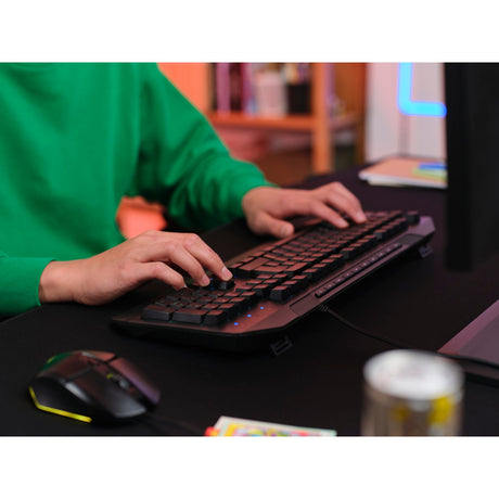 Trust GXT 836 EVOCX RGB-Gaming-Tastatur (schwarz, US-Layout (QWERTY), Membran, 100 %, RGB)