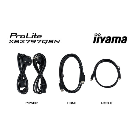 Iiyama Prolite xb2797qsn-b1 27 Monitor (schwarz, 75 Hz, HDMI, Display-Port, USB-C, LAN, Audio)
