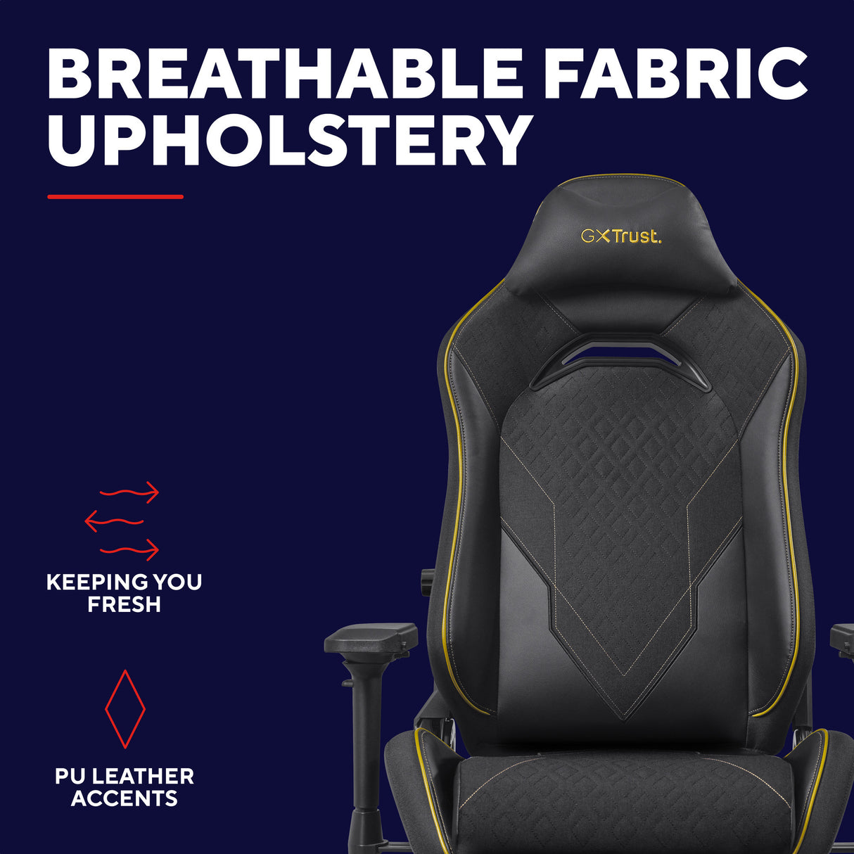 Trust gxt 721 ruya pro premium comfortabele gaming stoel (zwart geel)
