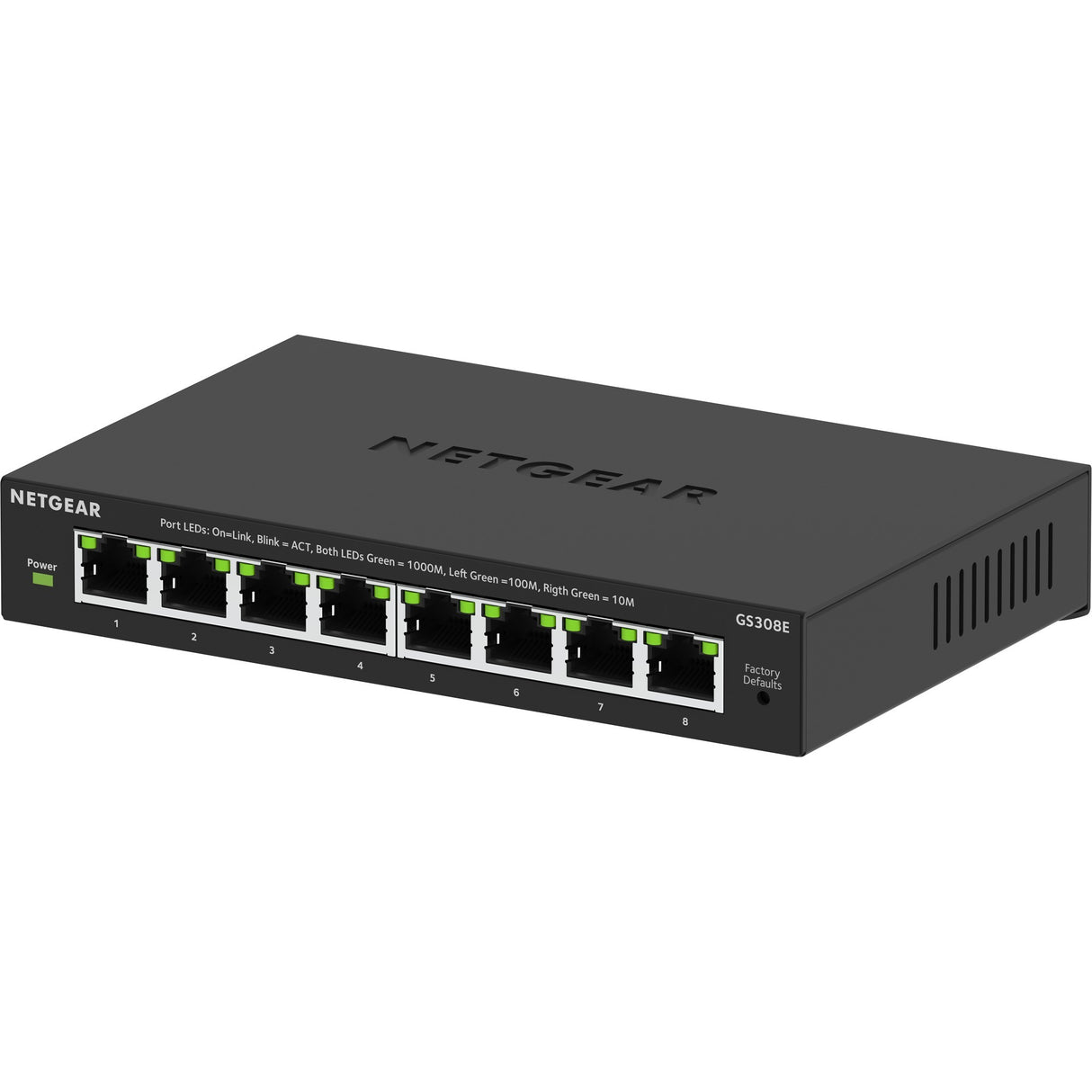 Netgear 8-Port Gigabit Ethernet Plus Switch (GS308EV4) (Schwarz)