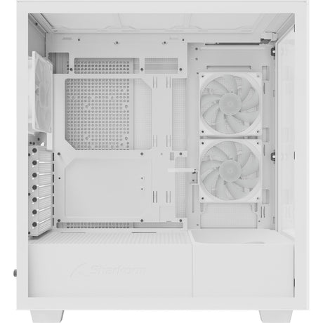 Sharkoon Rebel C60 RGB Midi-Tower-Gehäuse (weiß | 2x USB-A | 1x USB-C | RGB | gehärtetes Glas)