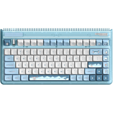 Iqunix OG80 Wintertide kabellose mechanische Tastatur (Hellblau, US-Layout (QWERTY), Iqunix Moonstone, 80 % (TKL), RGB-LEDs, Hot-Swap-fähig, PBT, 2,4 GHz | Bluetooth 5.1 | USB-C)