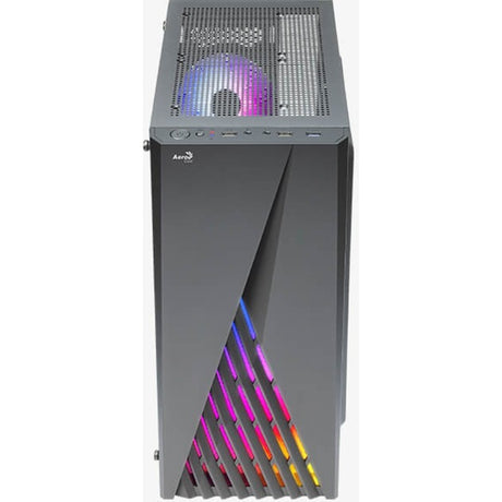 Aerocool Delta G-BK-V1 Midi-Tower-Gehäuse (schwarz | 3x USB-A | RGB | gehärtetes Glas)