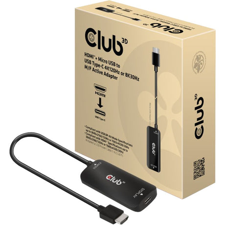 Club 3D HDMI+ Micro USB auf USB-C Adapter (schwarz)