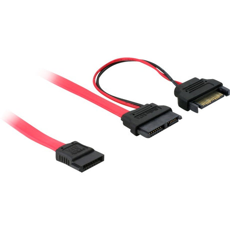 Delock Slim SATA 13-Pin > 7-Pin SATA + SATA Netzteil (rot, 0,5 Meter)
