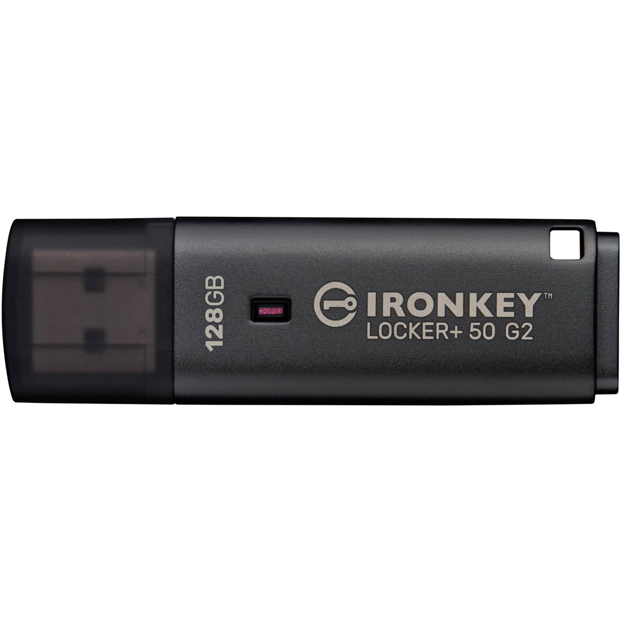 Kingston ironkey locker+ 50 g2 usb flash drive 128 gb usb-stick (antraciet, usb-a 3.2 gen 1)
