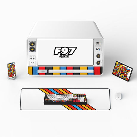 Iqunix F97 Graffiti Diary kabellose mechanische Tastatur (schwarz, US-Layout (QWERTY), Cherry MX Brown, 96 %, RGB-LEDs, Hot-Swap-fähig, PBT, 2,4 GHz | Bluetooth 5.1 | USB-C)