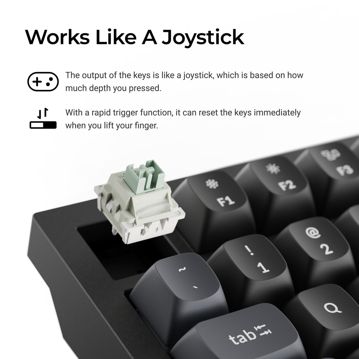 Keychron q1 he 8k magnetic switch keyboard (wit, us lay-out (qwerty), ultra-fast lime, 75%, rgb, hot swap, 8k)
