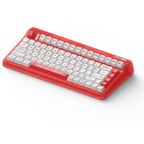 Iqunix OG80 Joy Vendor kabellose mechanische Tastatur (rot, US-Layout (QWERTY), Iqunix Moonstone, 80 % (TKL), RGB-LEDs, Hot-Swap-fähig, PBT, 2,4 GHz | Bluetooth 5.1 | USB-C)
