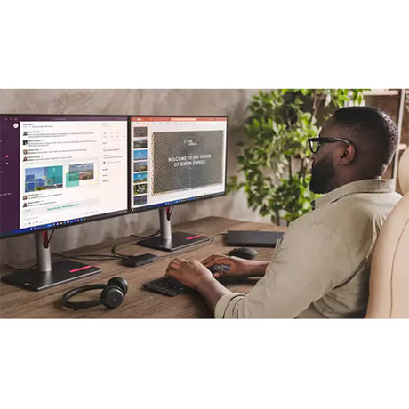 Lenovo USB-C Reisedock für 2 Bildschirme (mit Adapter) Dockingstation (schwarz)
