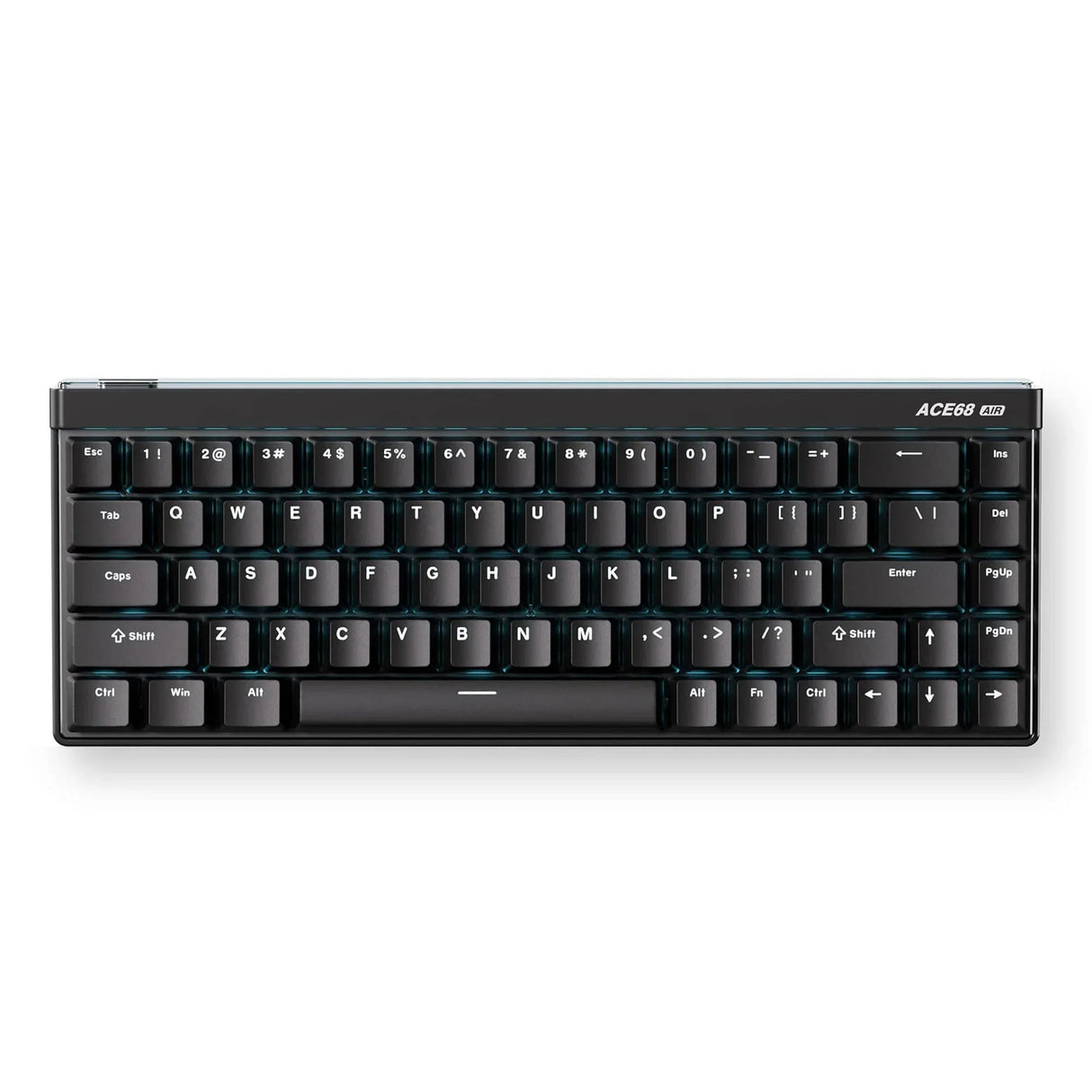 Mchose ace 68 air hall effect magnetic switch gaming keyboard (zwart, us lay-out (qwerty), mount tai gt he, 65%, rgb, hot swap, pbt keycaps, usb-c, hall effect sensor)
