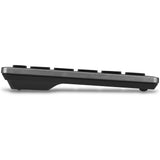 Kensington KB535 EQ wiederaufladbare Tastatur für mehrere Geräte (US-internationales Layout (QWERTY), Scherenschalter, 100 %, USB, 2,4 GHz, Bluetooth 5.4)