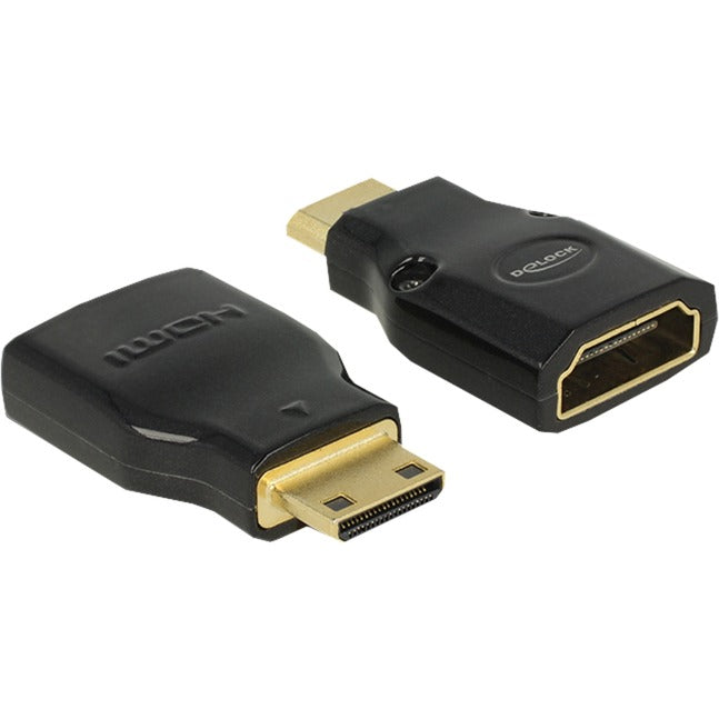 Delock Mini HDMI C Stecker auf HDMI A Buchse Adapter (schwarz)