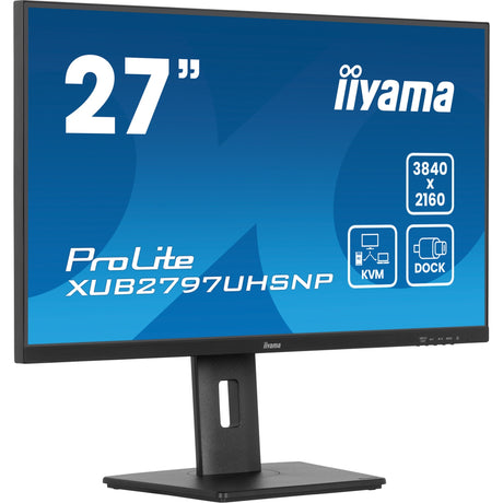 Iiyama Prolite xub2797uhsnp-b1 27 4K-UHD-Monitor (schwarz, HDMI, Display-Port, 4x USB-A, USB-C, RJ-45)