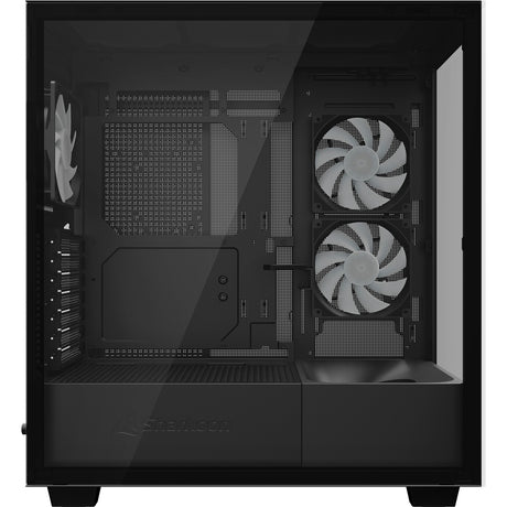 Sharkoon Rebel C60 RGB Midi-Tower-Gehäuse (schwarz | 2x USB-A | 1x USB-C | RGB | gehärtetes Glas)