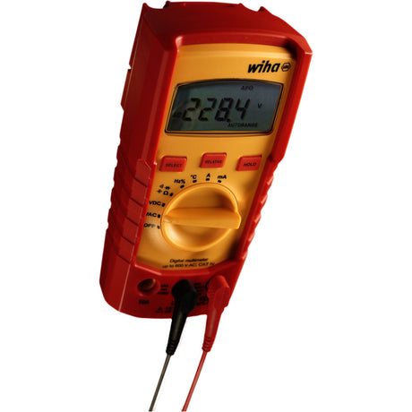 Wiha Digitalmultimeter bis 600 V AC, Cat IV Messgerät (Rot Gelb)