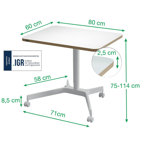 Leitz höhenverstellbarer Sitz-Steh-Schreibtisch rechteckig 65360001