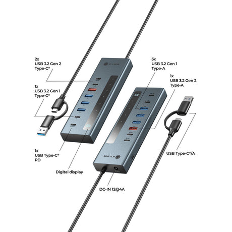Icy Box ib-hub1743-cpd 9-in-1-Hub-Dockingstation (blau)
