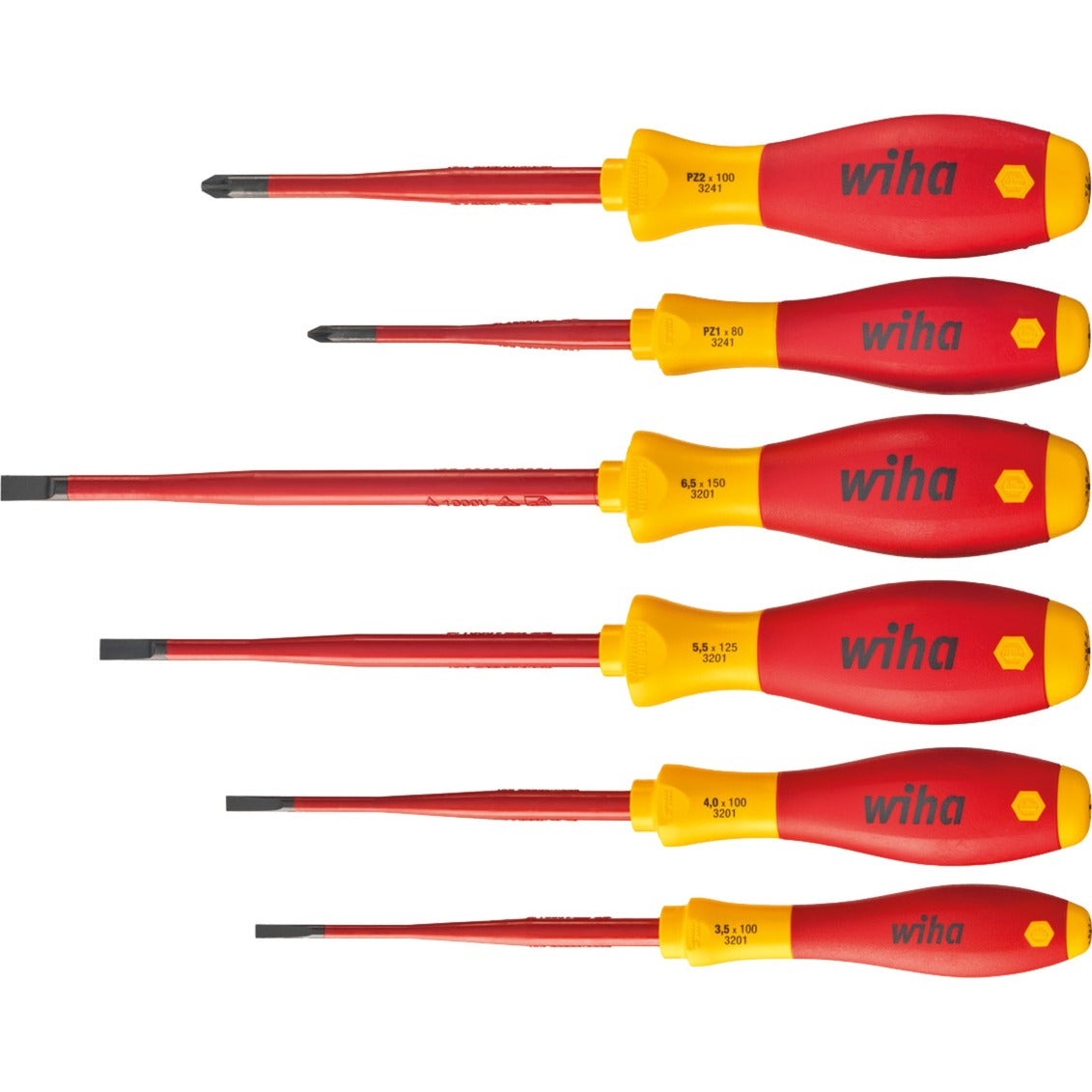 Wiha Schraubendreher-Set Soft Finish Electric Slimfix (rot gelb, 6-teilig)