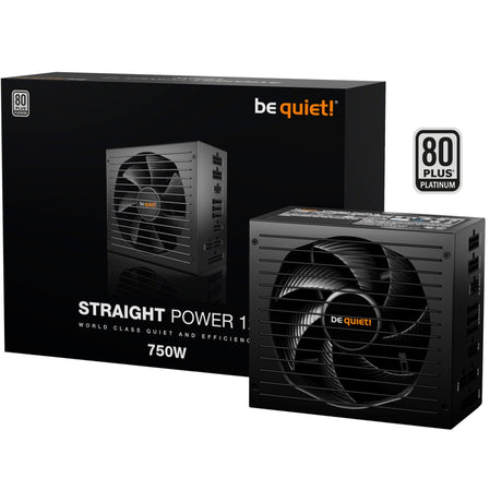 Ruhig sein! Straight Power 12 Platinum modulares 750-Watt-Netzteil (schwarz, 1x 12V-2x6, 4x PCIe)