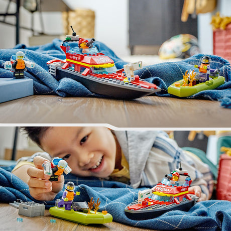 Lego City Rettungsboot-Feuerspielzeug für Kinder – 60373