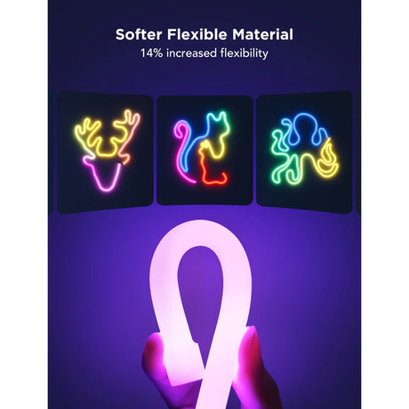 Govee intelligenter weißer Neon-LED-Streifen, 4 m, matt, RGB – besonders flexibel