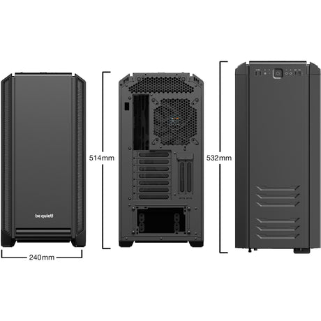 Ruhig sein! Silent Base 601 Midi-Tower-Gehäuse (schwarz | 3x USB-A)