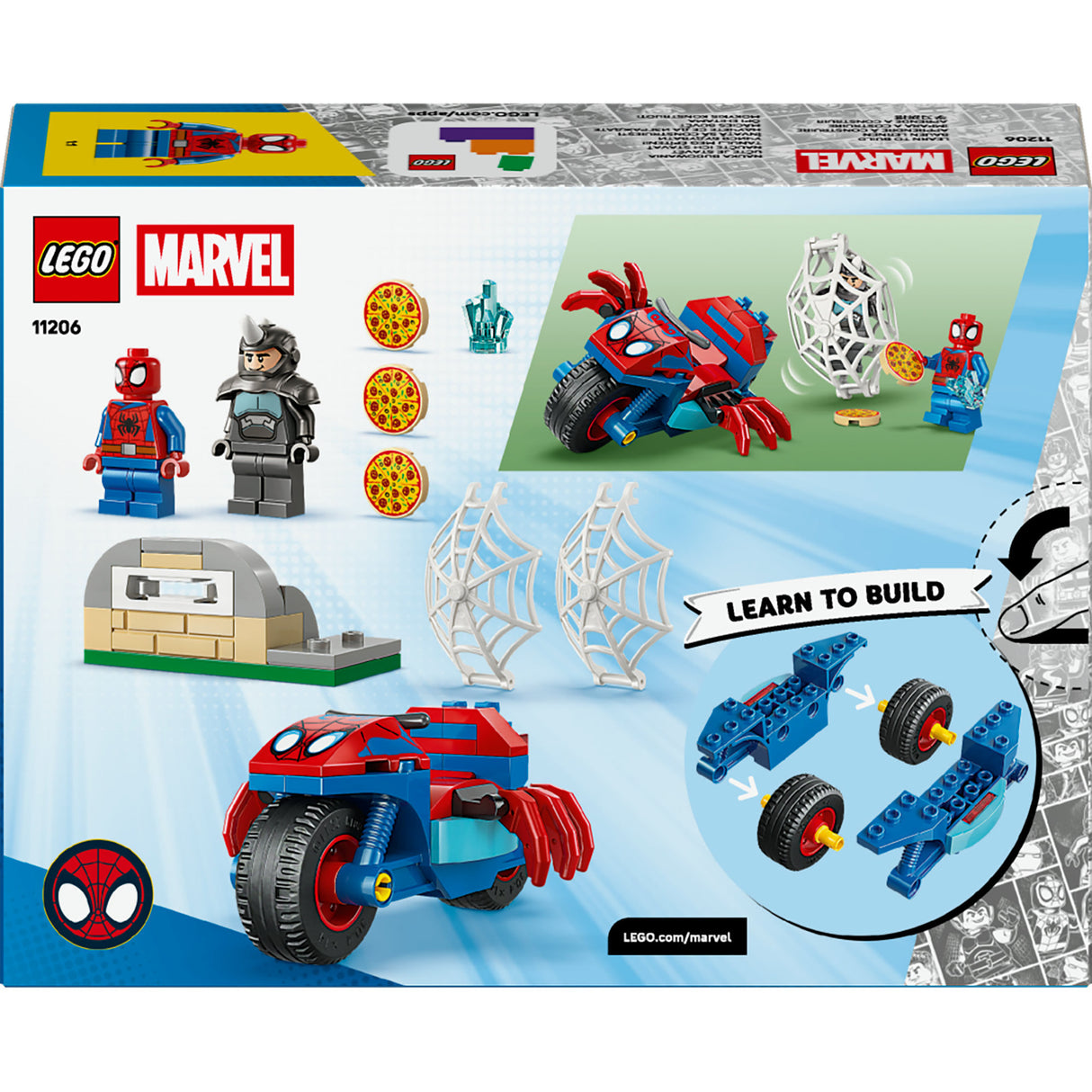 Lego Marvel 11206 Spidey auf seinem Motorrad vs. Nashorn