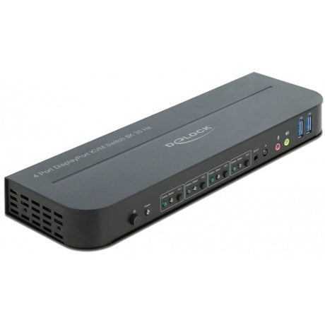 Delock Displayport 1.4 KVM-Switch KVM-Switch (schwarz, 8k 30 Hz, USB 3.0, Audio)