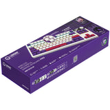 Lorgar kbp70tklw rgb mechanisch gaming toetsenbord (wit, us lay-out (qwerty), logar toxic purple, 80% (tkl), rgb, hot-swappable, pbt double-shot, bluetooth | 2.4ghz | usb)