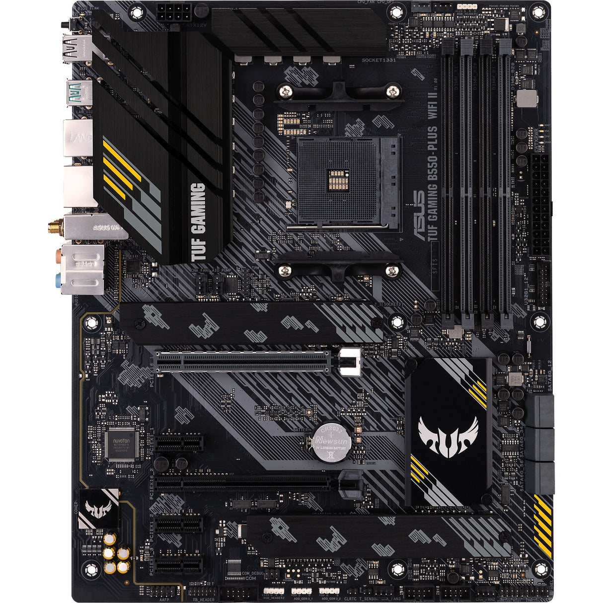 Asus Tuf Gaming B550-Plus WiFi II Sockel AM4 Motherboard (Schwarz, RAID, GB-LAN, WiFi 6, BT, Sound, ATX)