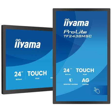 Iiyama Prolite TF2438MSC-B2 23,8-Monitor (schwarz, 120 Hz, HDMI, Display-Port, Audio, USB, Touch)