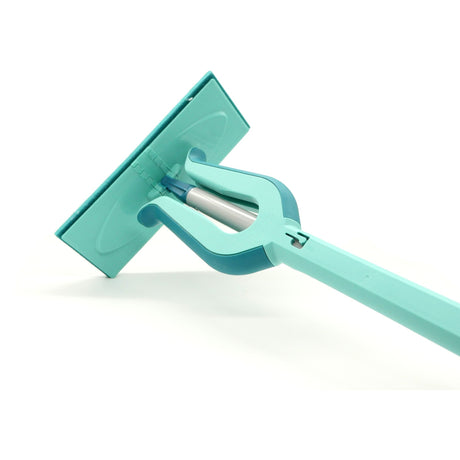 Leifheit Picobello Bodenwischer S Micro Duo mit Stiel – 27 cm Wischbreite – Türkis – Grau