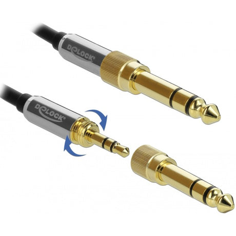 Delock Stereo Klinke 3,5 mm 3 Pin Stecker > Buchse Verlängerungskabel (schwarz, 5 Meter)