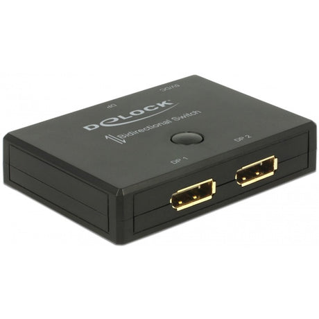 Delock Displayport 2 - 1 Switch bidirektionaler 4k 60 Hz Displayport Switch (schwarz)