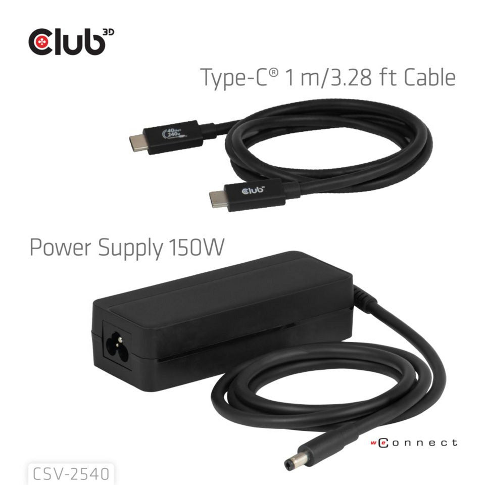Club 3D 14-1 USB-C Quad-Display-Dockingstation (Schwarz)