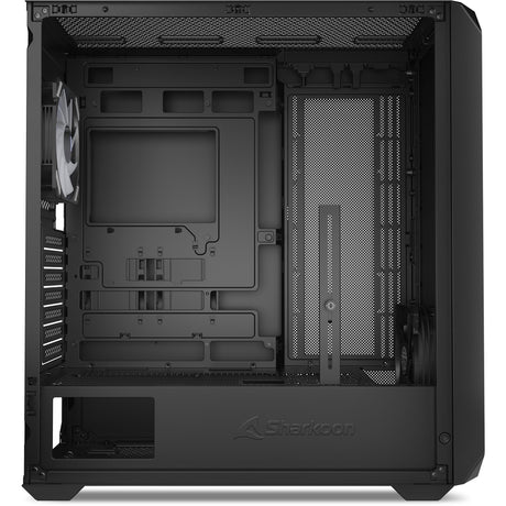 Sharkoon AK2 RGB Midi-Tower-Gehäuse (schwarz | 2x USB-A | 1x USB-C | RGB | gehärtetes Glas)